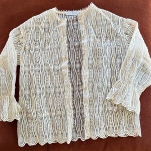 Vintage Korean Style Cream Lace Women Top